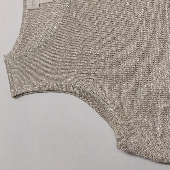 Chico's top women size 2(L) cream and gold color - Picture 3 of 8